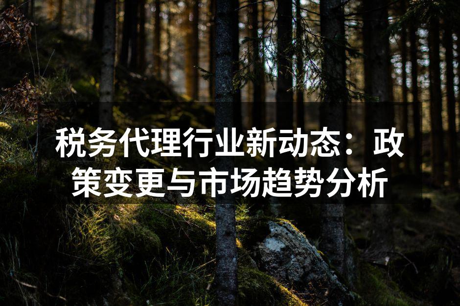 税务代理行业新动态：政策变更与市场趋势分析